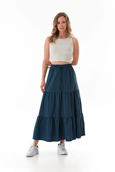 Fulla Moda Terikoton Fabric Ruffled Skirt