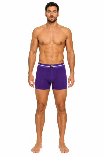 Erkek Mor Cotton Lycra Boxer