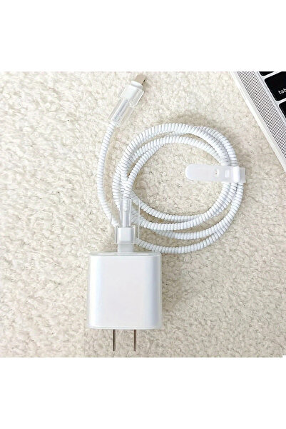 Choice جراب أبيض شفاف واقٍ ناعم لهاتف iPhone 16 15 18/20 وات مع كابل بيانات U...