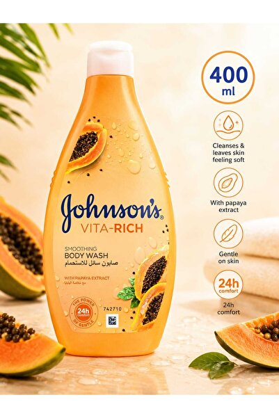 Johnson & Johnson غسول الجسم - غني بالفيتا، البابايا المرطبة، غني بالمواد الم...