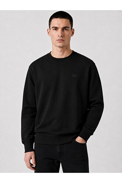 Levi's Men's Black Crew Neck Original Housemark Sweatshirt Standard Fit 00Auv...