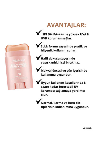 JMsolution Glow Luminous Flower Sun Stick Rose SPF50+ PA++++ 21 g