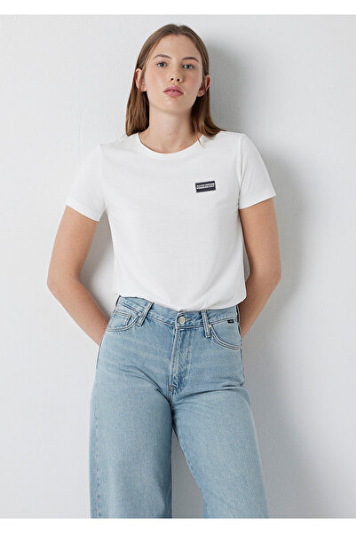 Mavi Slogan Printed Ecru T-Shirt Semi Slim Fit 1614262-70057