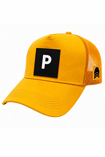 all hats قبعة بيسبول شبكية مزينة بحرف P وتفاصيل مطرزة