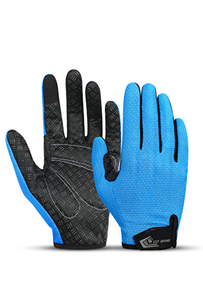 Choice L Full Finger Blue WEST BIKING Summer Cycling Gloves MTB Full Finger B...