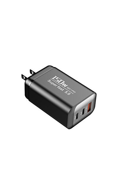 Choice5 شاحن USB نوع C أسود أمريكي بقوة 150 واط، شحن فائق السرعة 5.0، شاحن ها...