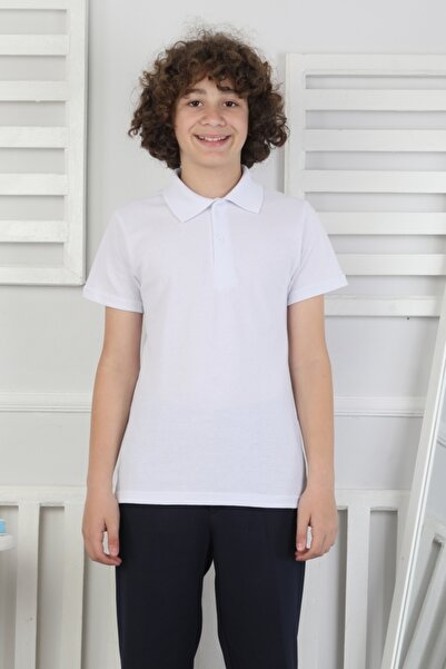 CRASSİ Boy's School Lacoste T-Shirt White Color (It Is Recommended to Order O...