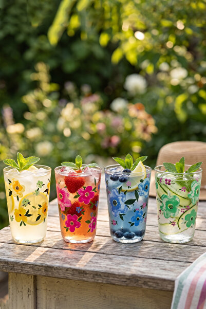 Rakle Florina 4-Piece Soft Drink Glass Set 400 Cc