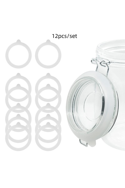 Choice white 12-piece set Silicone Gasket Sealing Rings for Mason Jars 12 Pie...