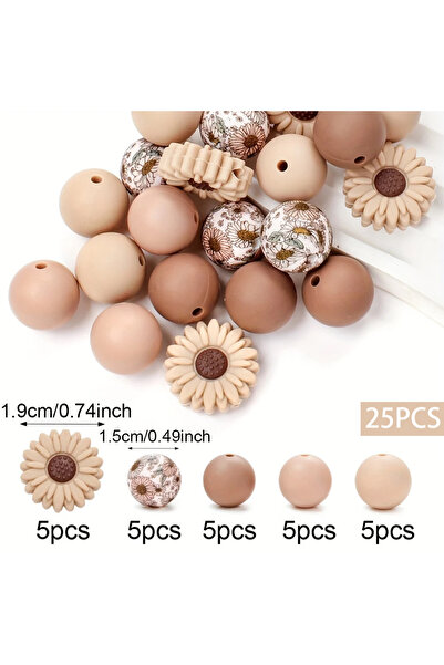 choice2 25PCS-style 3 25/54PCS daisy silicone bead set, perfect for DIY handm...