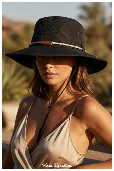 PIECE SIGNATURE Drawstring Unisex Safari Boonie Camping Hat - (Diameter 35 Cm...
