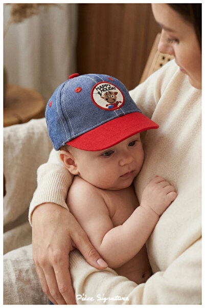 PIECE SIGNATURE Baby Sun Hat - Denim Cap with Fun Animal Figures and Colorful...