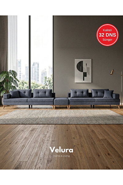 Velura Home & Living Zeri Lobi Koltuğu & Şark Köşesi - Koyu Mavi 118