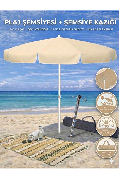 form outdoor Plaj Şemsiyesi Şemsiyesi ve Şemsiye Kazığı + Taşıma Çantası Hedi...