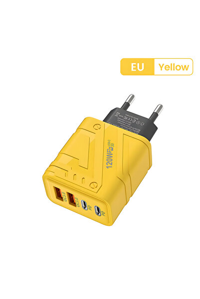 Choice 01 شاحن هاتف USB من النوع C PD بأربعة منافذ من الاتحاد الأوروبي باللون...