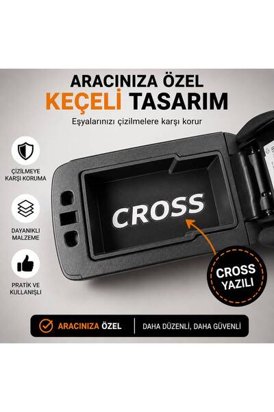 Fiat Egea Cross araca uygun kolçak içi organizeri