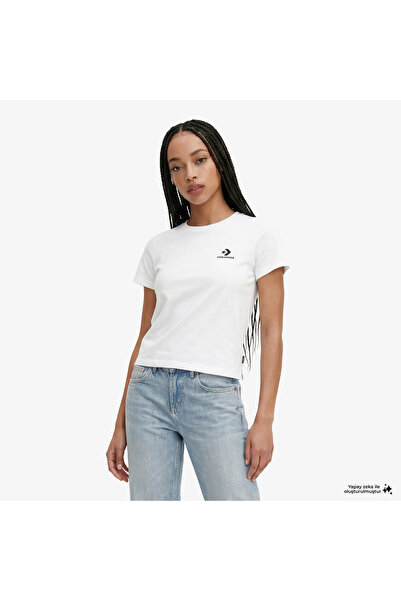 Converse Slim Fit Kadın Beyaz T-Shirt