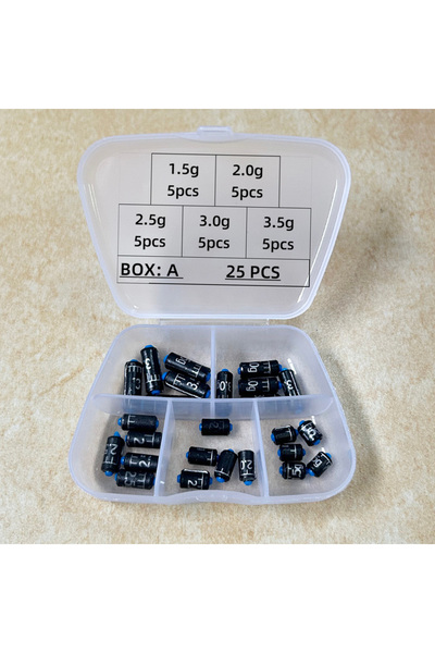 Choice 25PCS BOX-A DNDYUJU 25-130pcs/box Lead Sinker Fishing Ruler Lead Set Q...