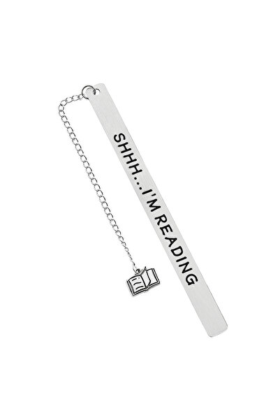 Miniso SQ1903 Stainless Steel Text Bookmark with Pendant, Exquisite and Simpl...