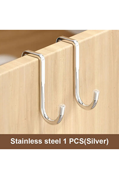 Choice 201-White 1pcs 201 Stainless Steel Hook Free Punching Double S-Shape H...