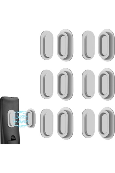 Choice3 grey 6 Pack Magnetic Remote Control Holder Wall Mount Soft Silicone R...