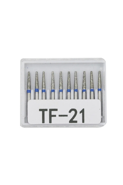 Choice26 مجموعة رؤوس حفر ماسية للأسنان TF-21، 10 قطع/مجموعة، قطر FG، مقبض عال...