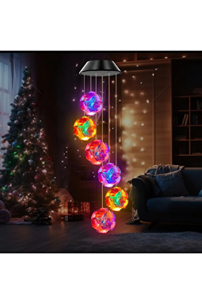 Choice RGB 1pc Solar Powered Color Changing Pink Embroidered Ball Flower Wind...