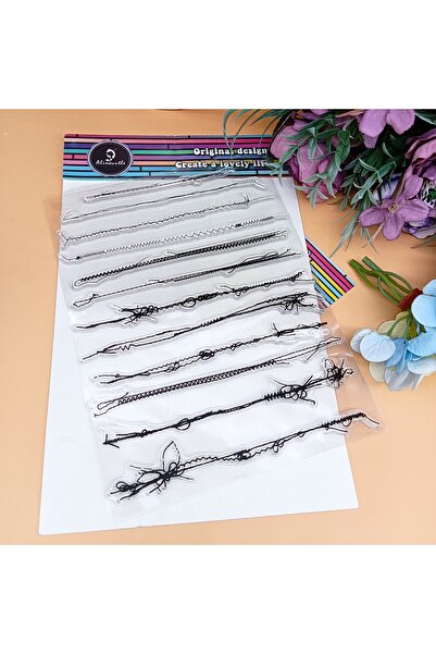 Choice Lines 1pc Decorative Lines Background Clear Stamp, Silicone Reusable T...