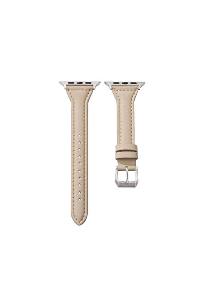 Choice Series10 42mm Apricot Slim Leather Strap For Watch Band 44mm 40mm 41mm...