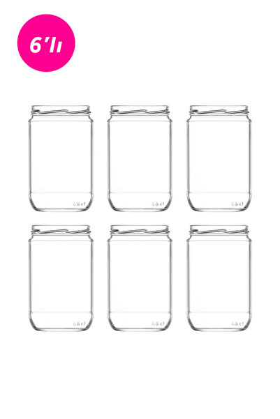 LAV Coral Glass Jars, Set of 6, Medium Size 660 Ml, with Metal Lids (Food Sto...