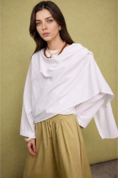 DeFacto Regular Fit Voile Long Sleeve Ecru Tunic I0323Ax26Au