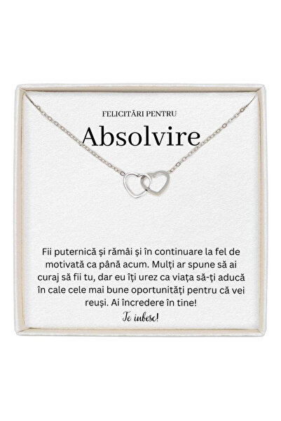 The Jewel Heart Colier cu pandantiv inimă din argint, absolvent distins, zirc...