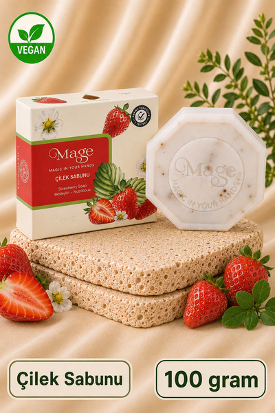 Mage Cosmetics Mage Doğal Çilek Özlü Sabun 100 gram 1 adet kutulu hediyelik
