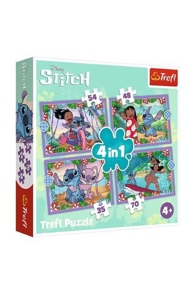 BAMI NETWORK Puzzle Lilo & Stitch 4 imagini copii 35-70 piese, Trefl