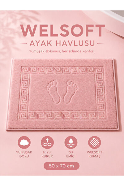 Softtowel's Welsoft Ayak Havlusu-Paspası Ayak izli desenli
