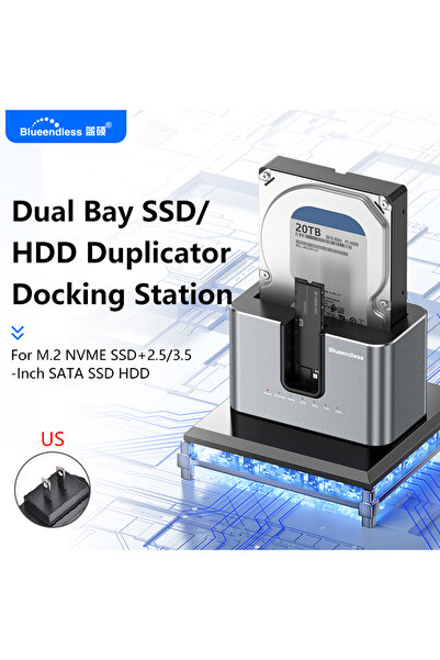 Choice1 HD01N US PLUG Blueendless Offline Clone Function M.2 NVME to SATA 2.5...