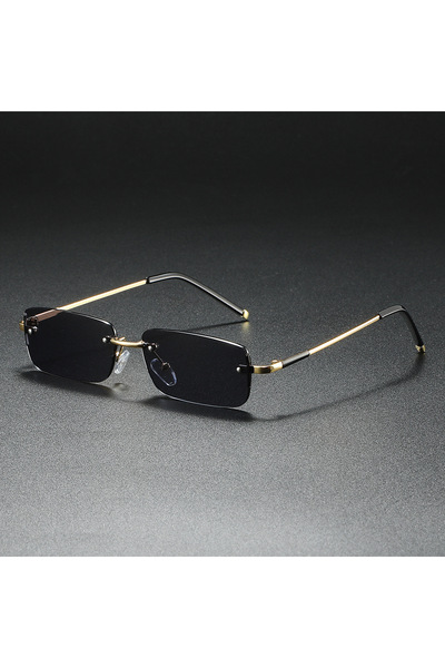 Choice1 golden gray 2025 Fashion Small Sun Glasses for Men Retro Rectangular ...