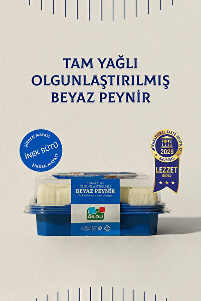 Akdu Tam Yağlı Beyaz Peynir 350 gr - %100 İnek Sütünden, Olgunlaştırılmış, Şi...