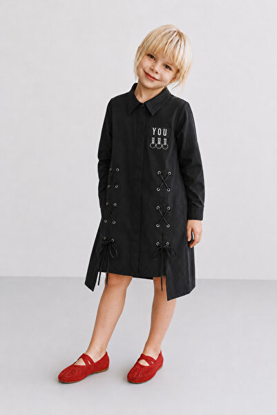 NANİCA Girl's Cross-Tie Shirt Dress 9-14 Years-N9436