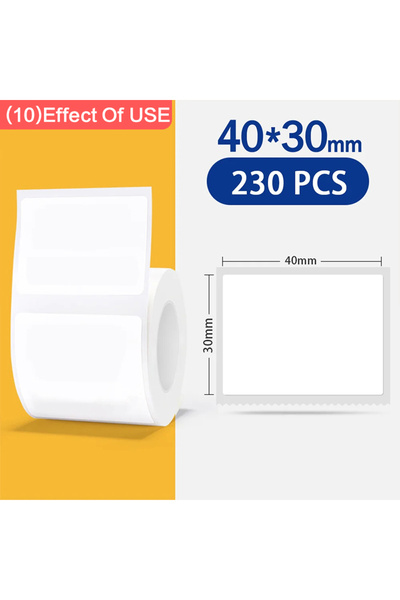 Choice21 1Roll 40x30mm Niimbot B1 White Sticker 3/5/10 Rolls Waterproof Paper...