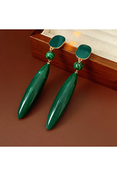 Choice Acrylic Vintage Emerald Color Acrylic Dangle Earrings for Women Fashio...