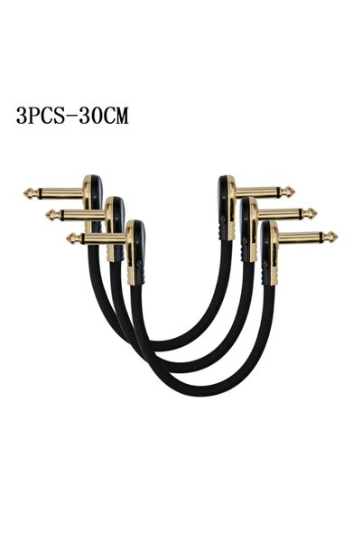 Choice 3PCS-30CM 3PCS Guitar Flat Patch Cables Right Angle 15/30CM 1/4 Right ...