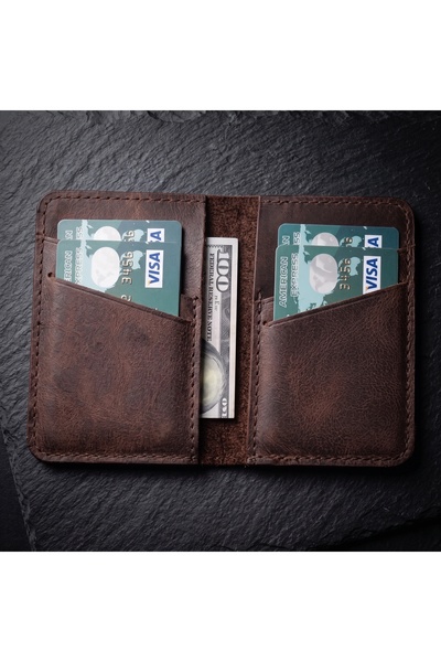 PLM Enrico Tn3 Brown Slim Leather Card Holder