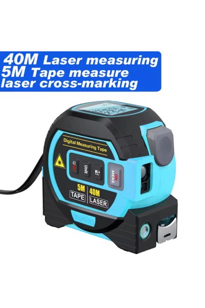choice2 40m and 5m type 3-in-1 Laser Rangefinder Tape Measure with LCD Displa...