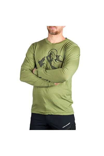NORTHFINDER Tricou outdoor lana merino barbati Erno green