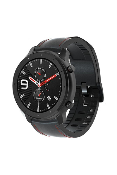 Choice Black red leather Leather Silicone Bracelet For GTR 47mm Wrist Strap F...