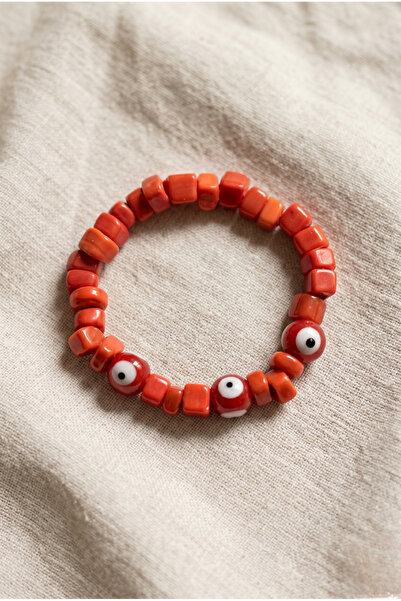 ZGNOVA Handmade Red Bodrum Glass Evil Eye Beaded Special Design Bracelet
