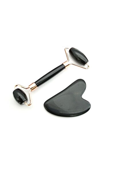 OSMANLI DEĞERLİ TAŞ Sertifikalı Obsidyen 1. Sınıf Roller Ve Gua Sha Masaj Set...
