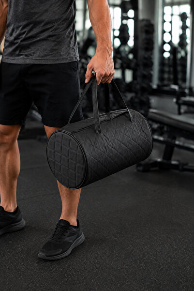 Soyoe Black Faux Leather Duffel Bag, Travel and Carry-On Bag, Zippered, Large...