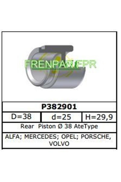 FPR Fren Kaliper Pistonu Arka Mercedes W114, 115, Volvo S70